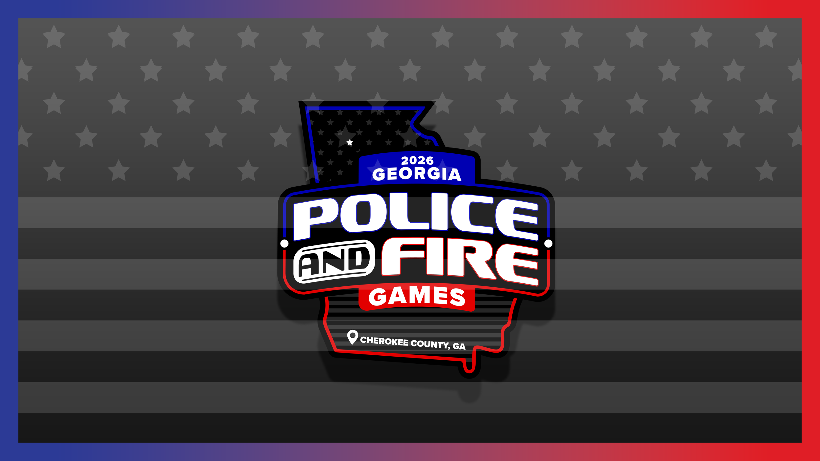 state of Georgia shape with 2026 Georgia police and fire games written